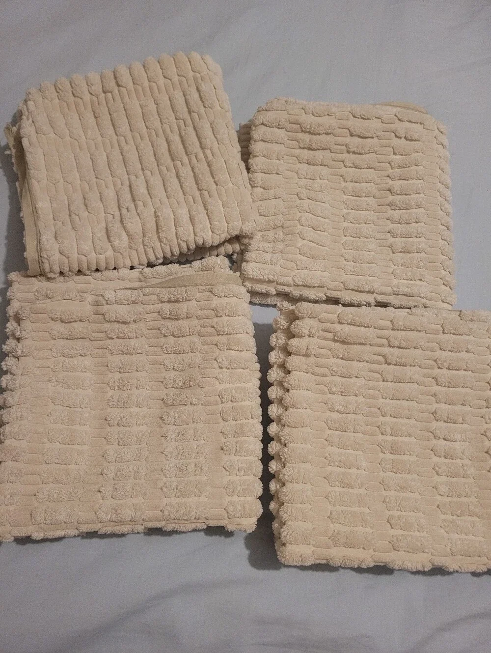 Neutral Cream Textured Wash Throw Pillow 18